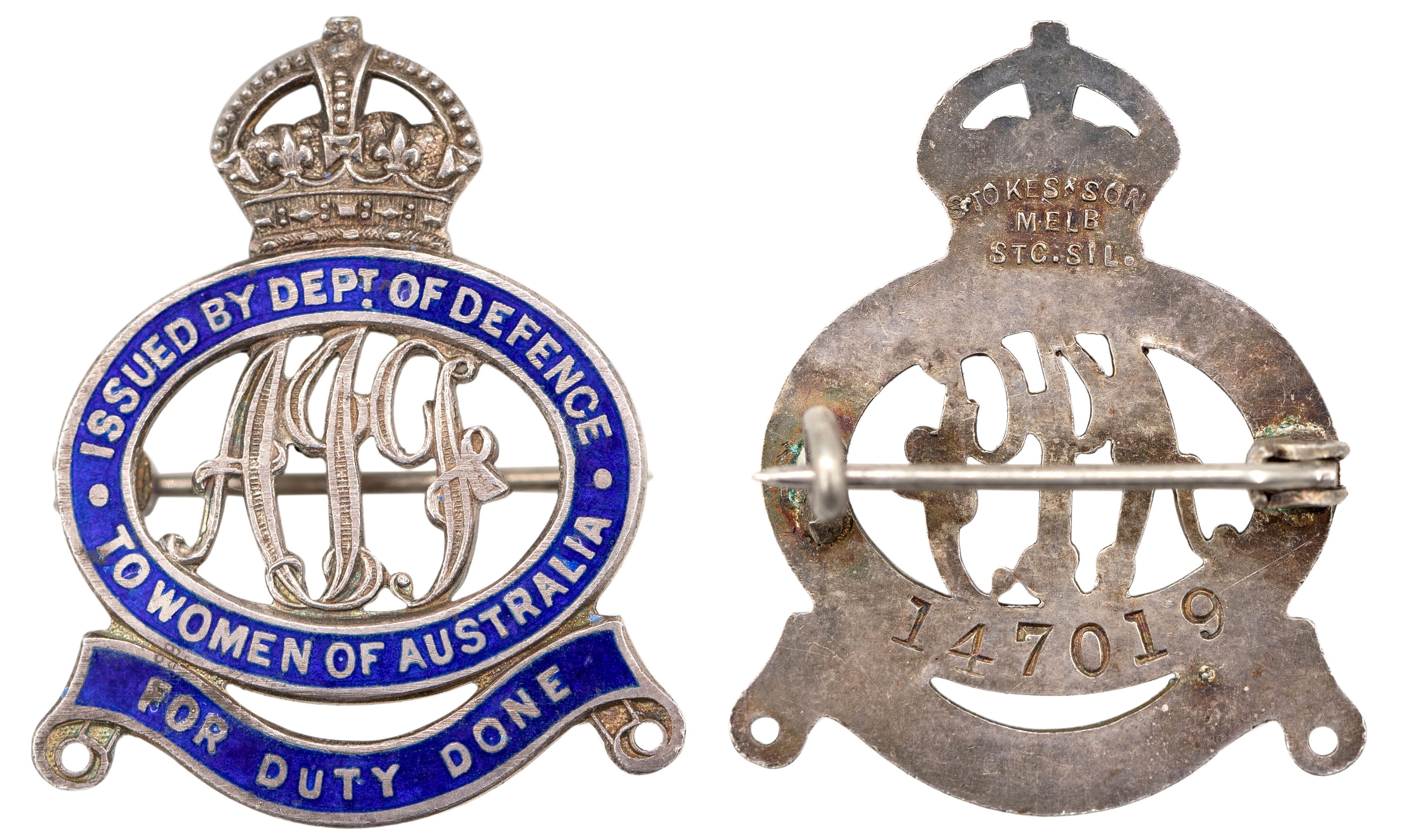 A.I.F., Silver Mother's Badge, 1914 - 1918, VGC
