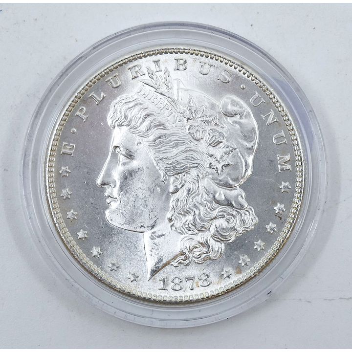 US 1878-S Morgan Silver Dollar BU in Case
