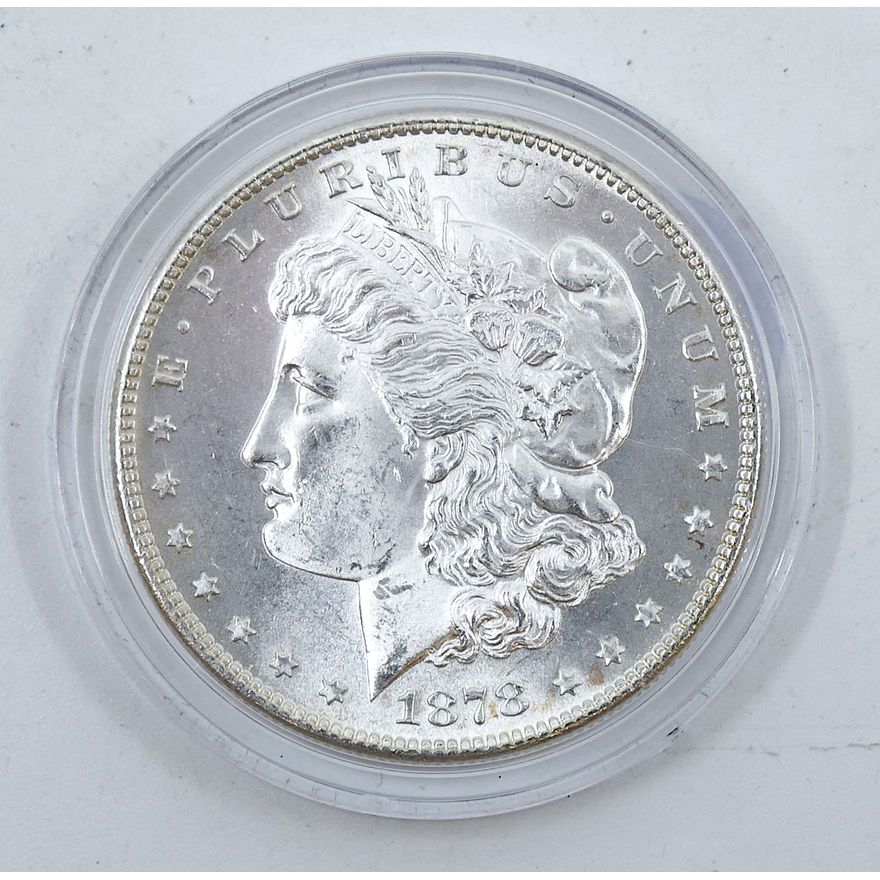 US 1878-S Morgan Silver Dollar BU in Case