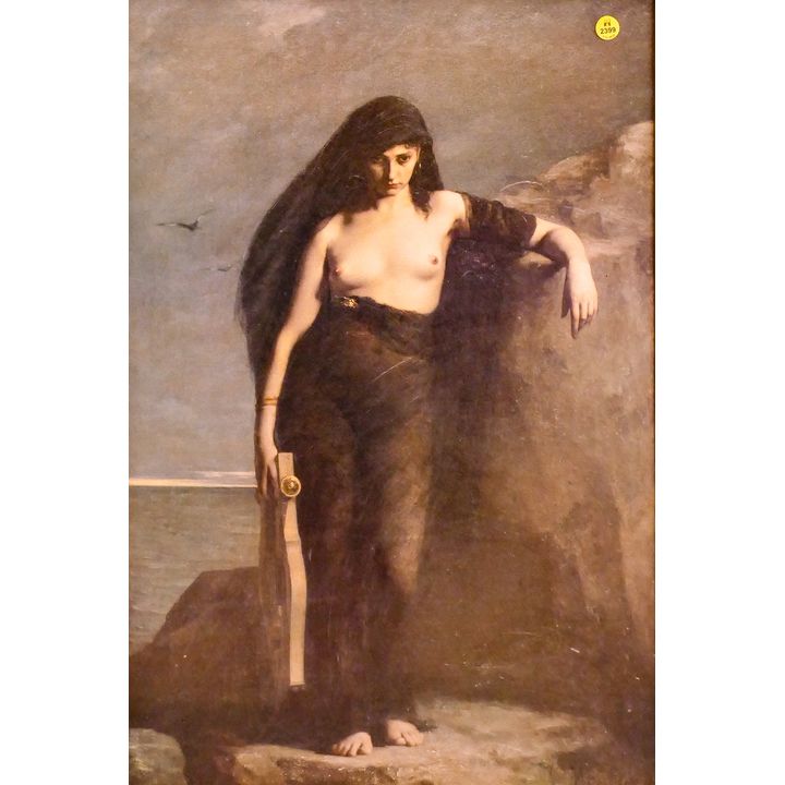 Auguste Charles Mengin 'Sappho' Giclee Framed- 30x21''