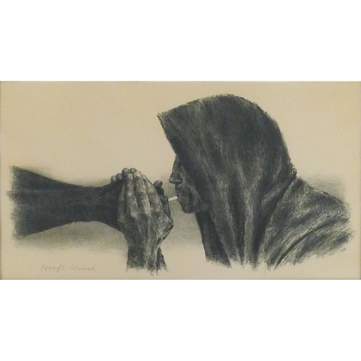 Joseph Hirsch ''Survivor'' 1954 Signed Lithograph Matted 14''x20''