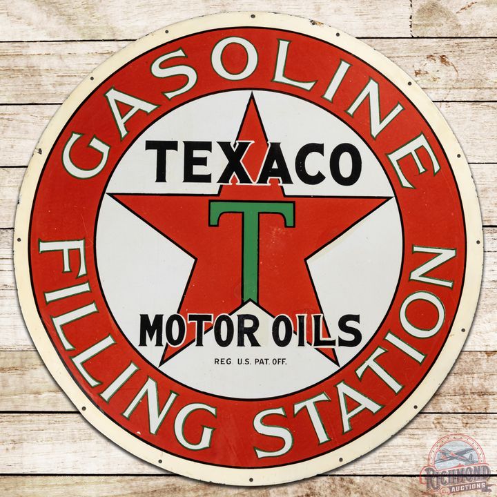 42" Texaco Gasoline Motor Oils Filling Station SSP Sign - 6.5