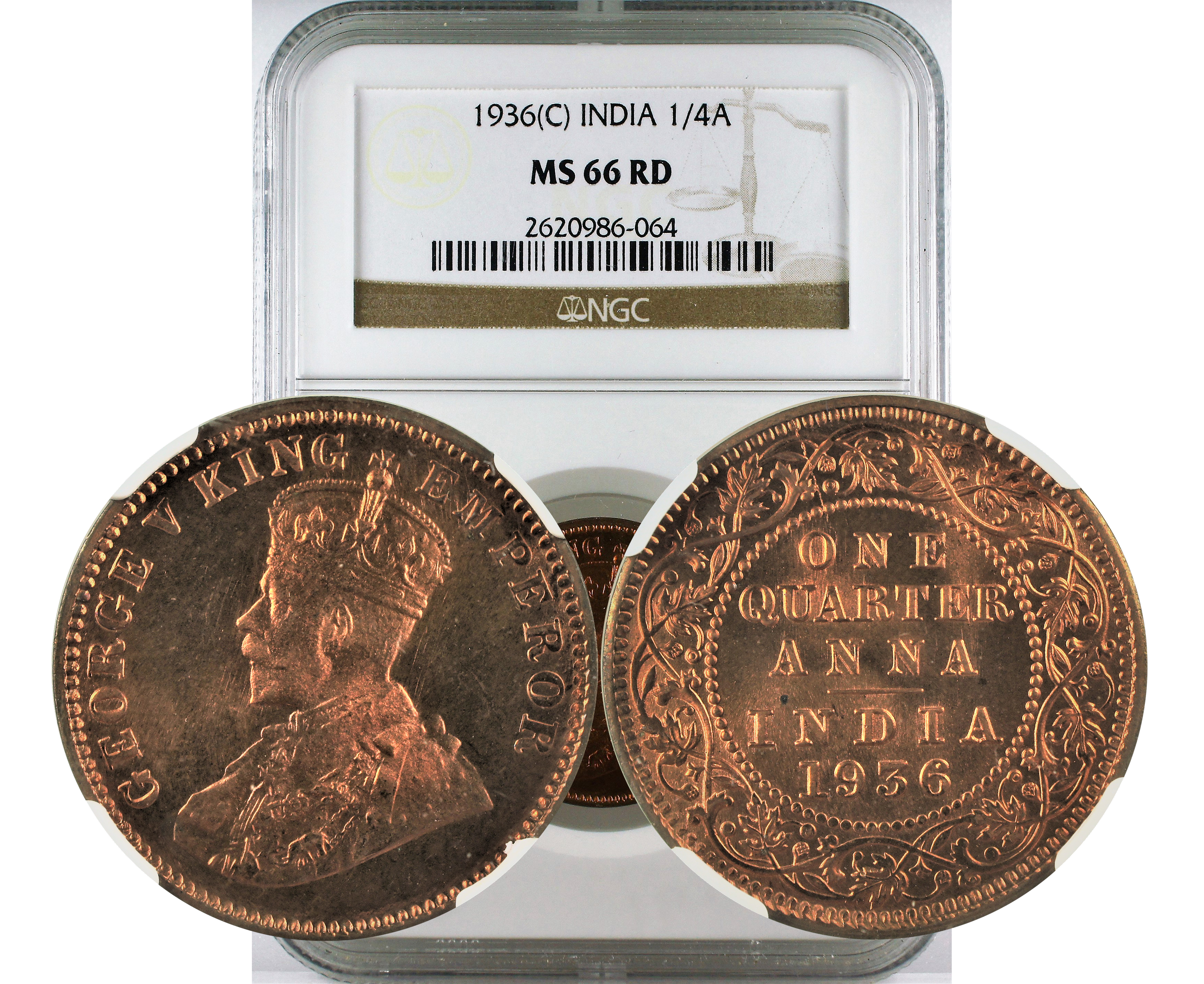 1936(C) INDIA 1/4A MS 66 RD