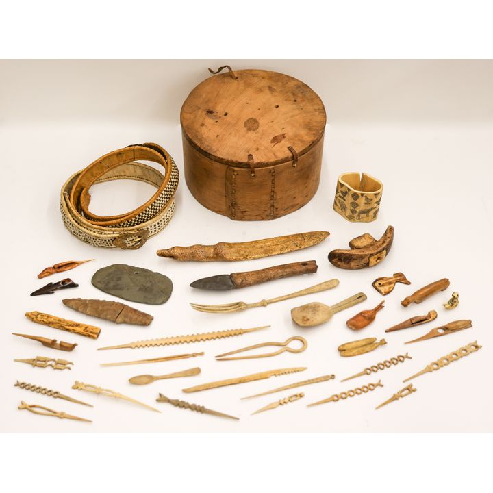 Collection of Antique Yupik Eskimo Implements