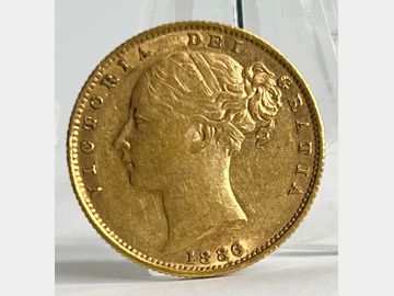 1886 VICTORIA YOUNG HEAD SYDNEY MINT SHIELD GOLD SOVEREIGN