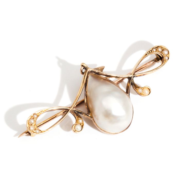 Antique Mabe Pearl Brooch & Pendant, c.1900s