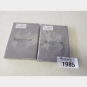 2X SHERATON 200TC 100 COTTON PERCALE OXFORD PILLOWCASE PAIR IN GREY-KING -