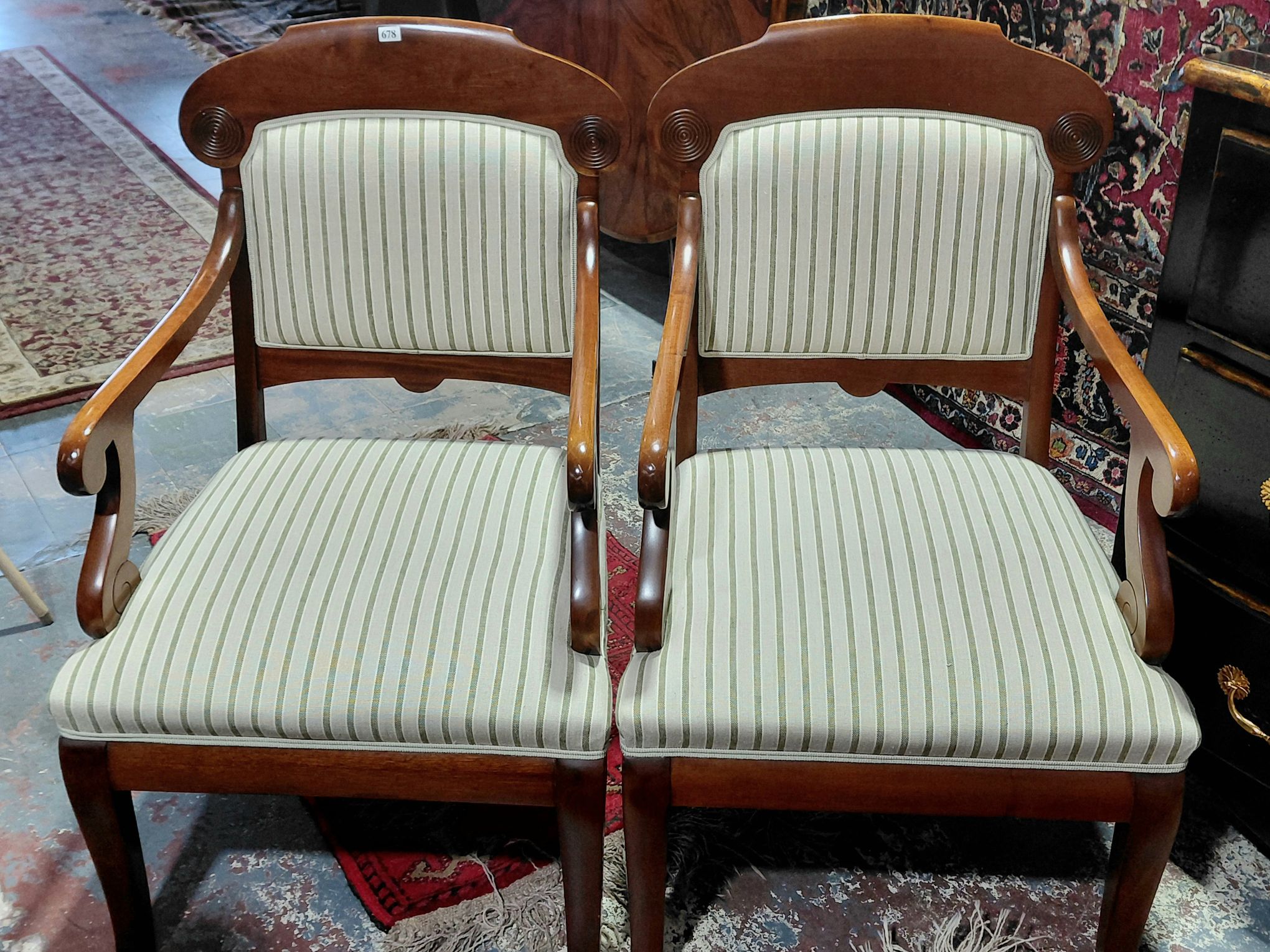 678 · A PAIR OF BIEDERMEIER STYLE CHAIRS