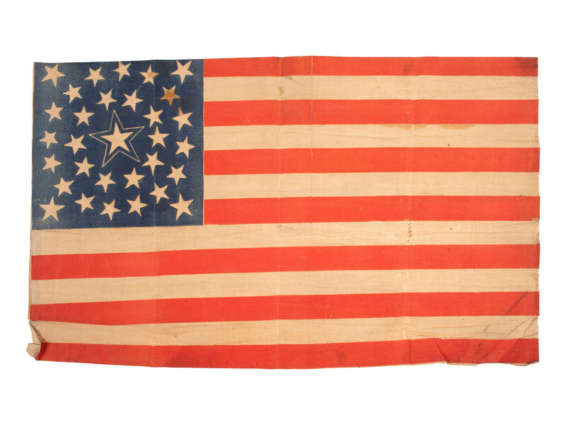 [FLAGS]. 31-star American parade flag. Ca 1850-1859.