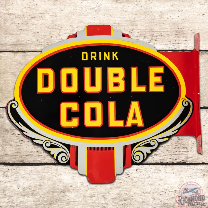 1947 Drink Double Cola DST Flange Sign - 8.5