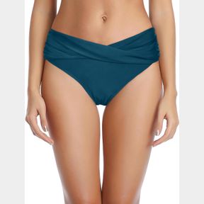 TEMPT ME WOMEN TWIST BIKINI BOTTOM CHEEKY HIGH CUT BATHING SUIT BOTTOMS RUCHED SWIMSUIT BOTTOM