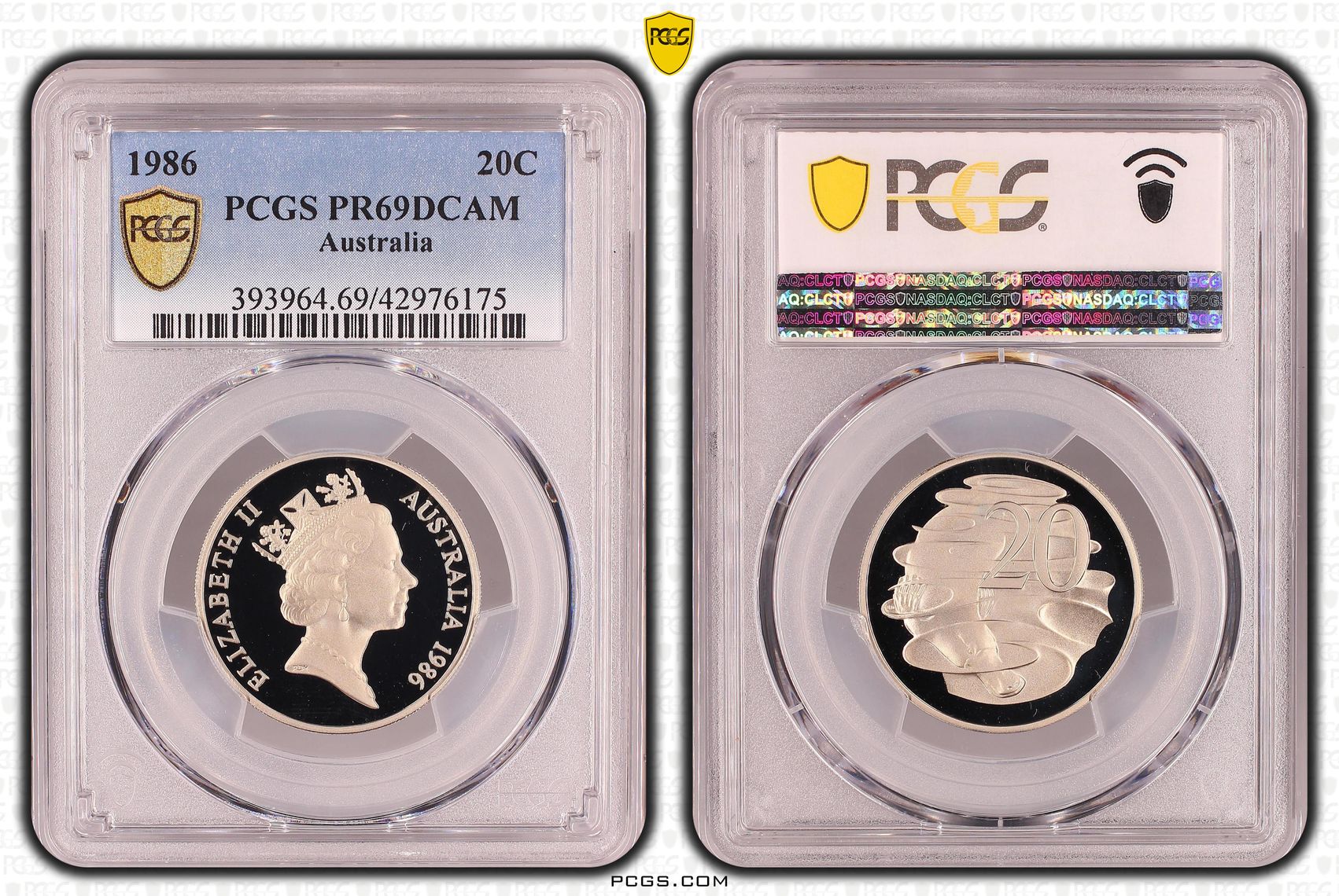 Twenty Cent, 1986, PCGS PR69DCAM