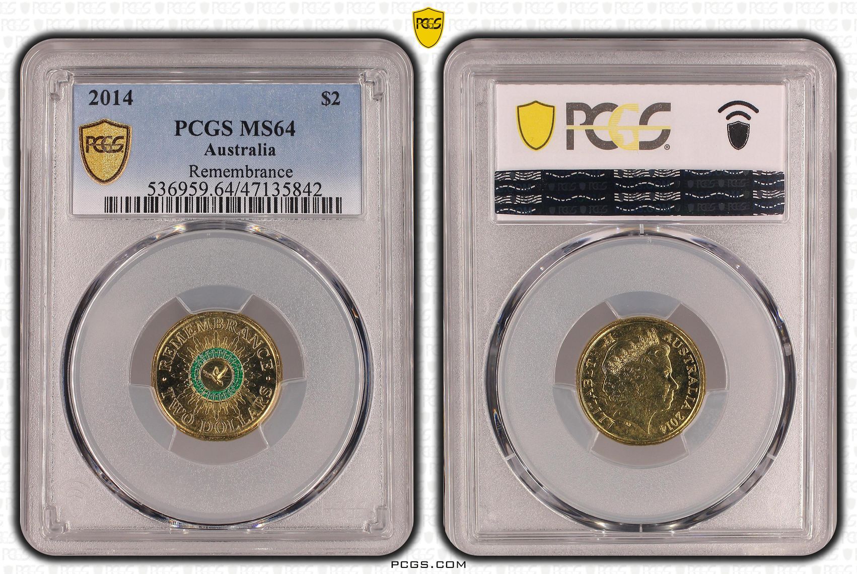 Remembrance - Colorized , Two Dollar, 2014, PCGS MS64