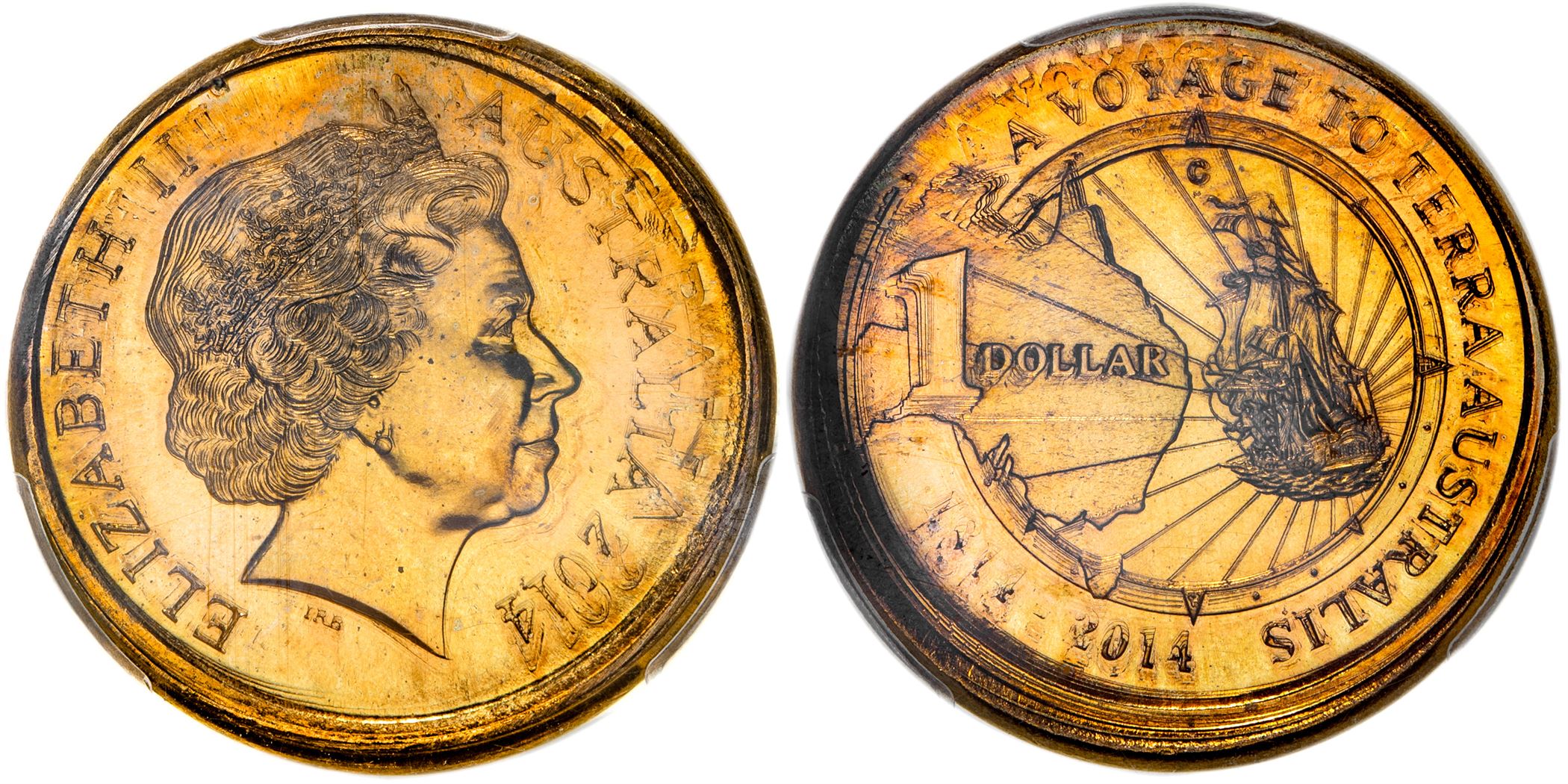 Elizabeth II, One Dollar, 2014-C, PCGS MS 65