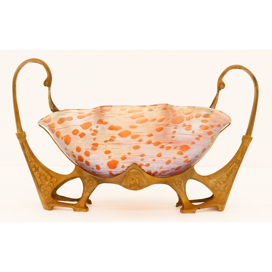 Loetz Diaspora Bronze Mounted Center Bowl