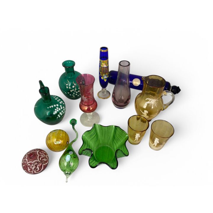 A quantity of 19th and 20th century coloured glass