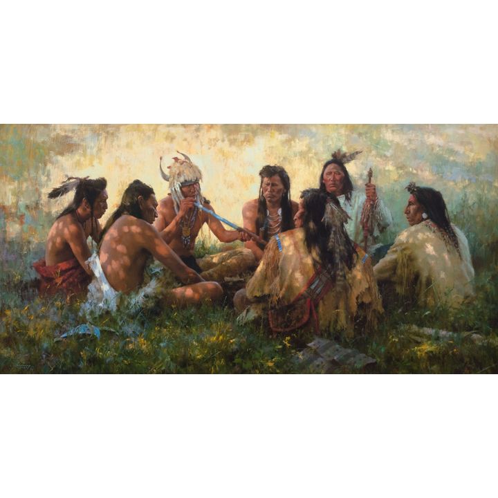 Howard Terpning (1927-) Crow Pipe Ceremony