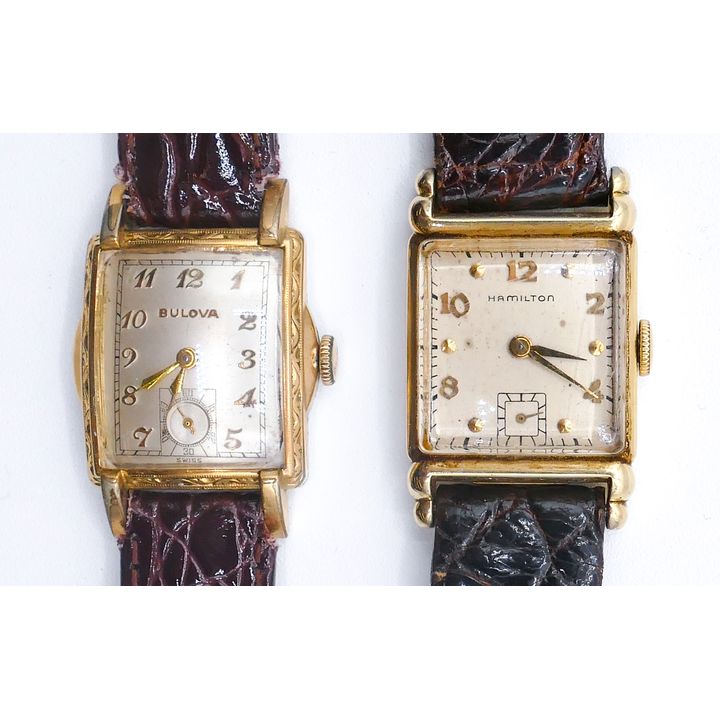2pc Vintage Men's Hamilton & Bulova Wrist Watches