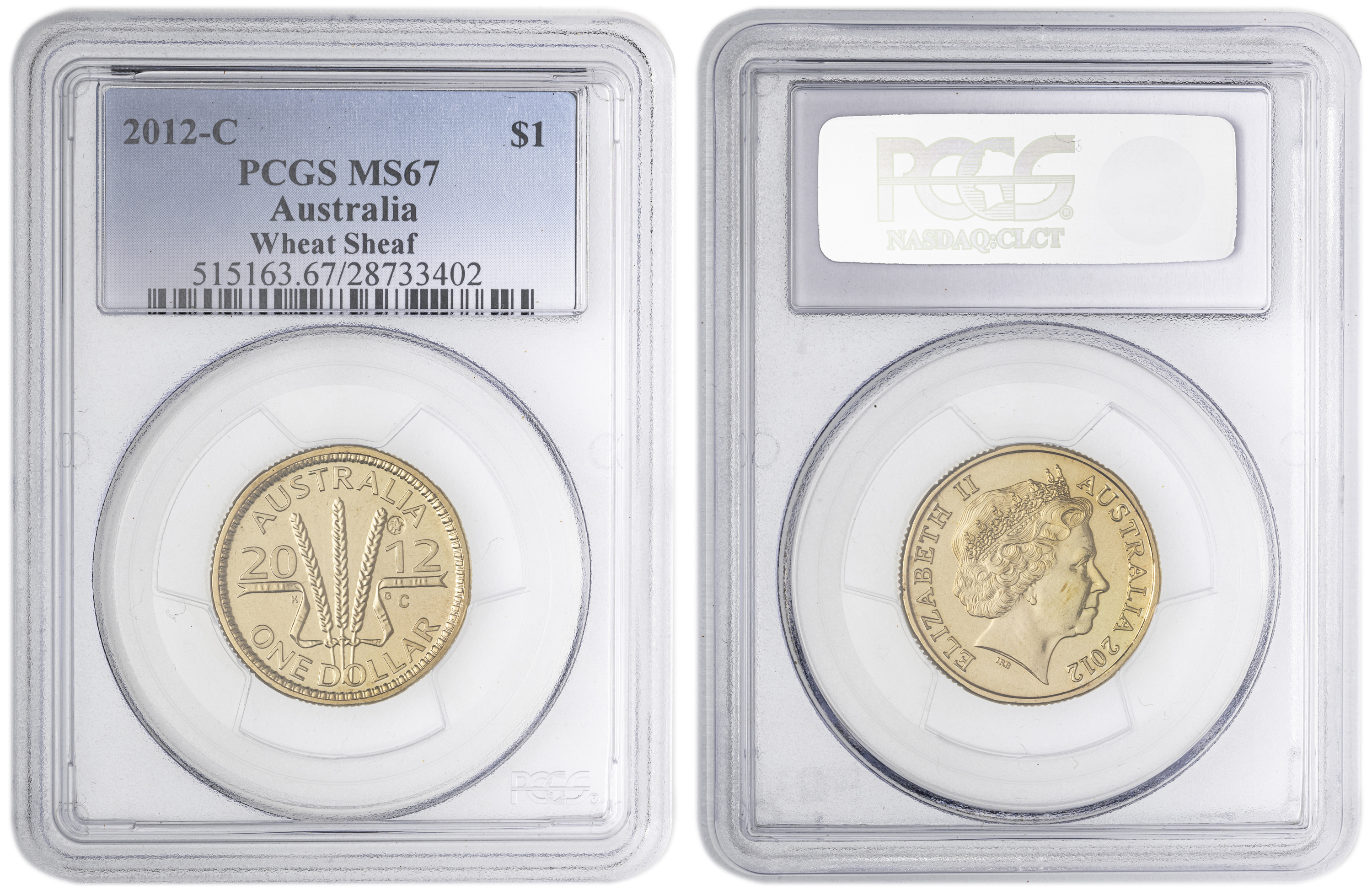 Wheat Sheaf, Bluebell Counterstamp POP 9/0, One Dollar, 2012-C, PCGS MS67