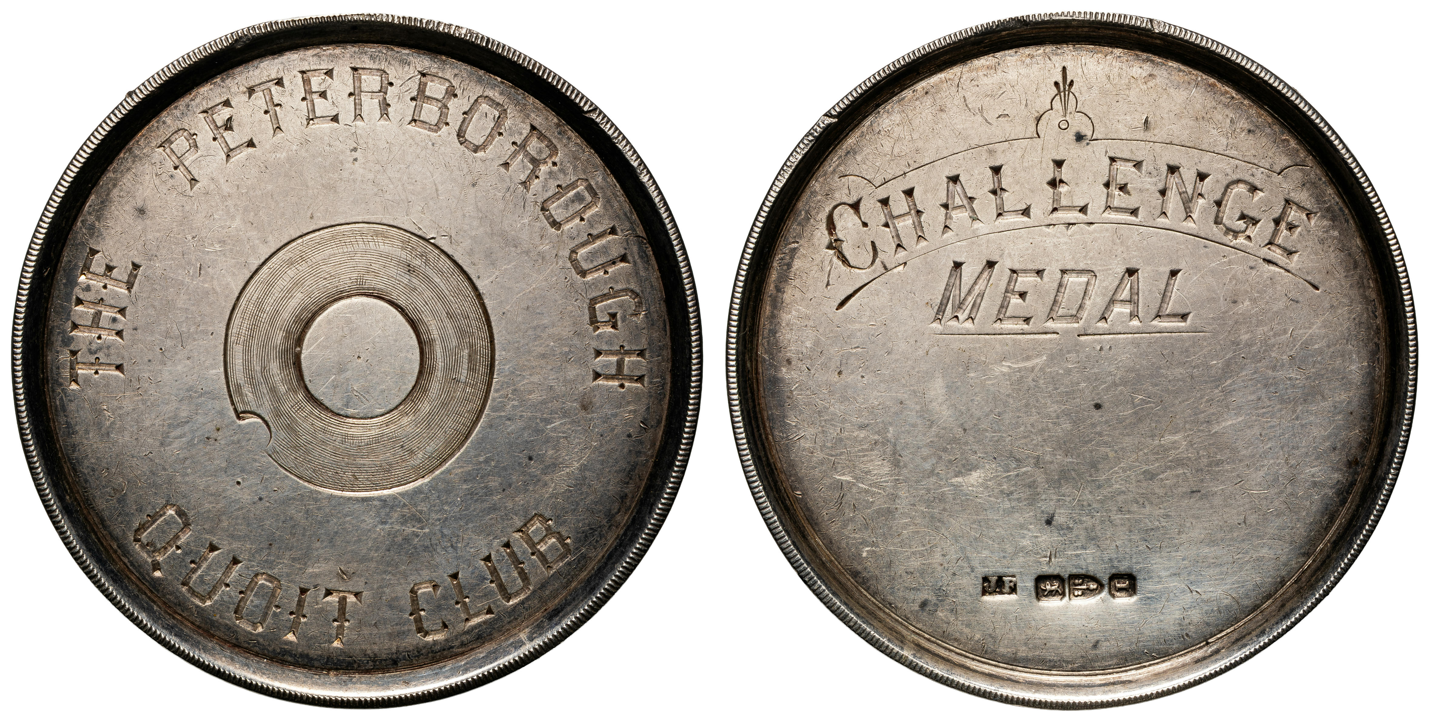 Great Britain, The Peterborough Quoit Club - Challenge Medal, 1892, VF