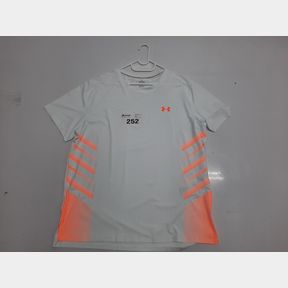 UNDER ARMOUR MEN S ISO-CHILL LASER HEAT SHORT SLEEVE TEE - WHITE/ORANGE BLAST/REFLECTIVE - MEN M -