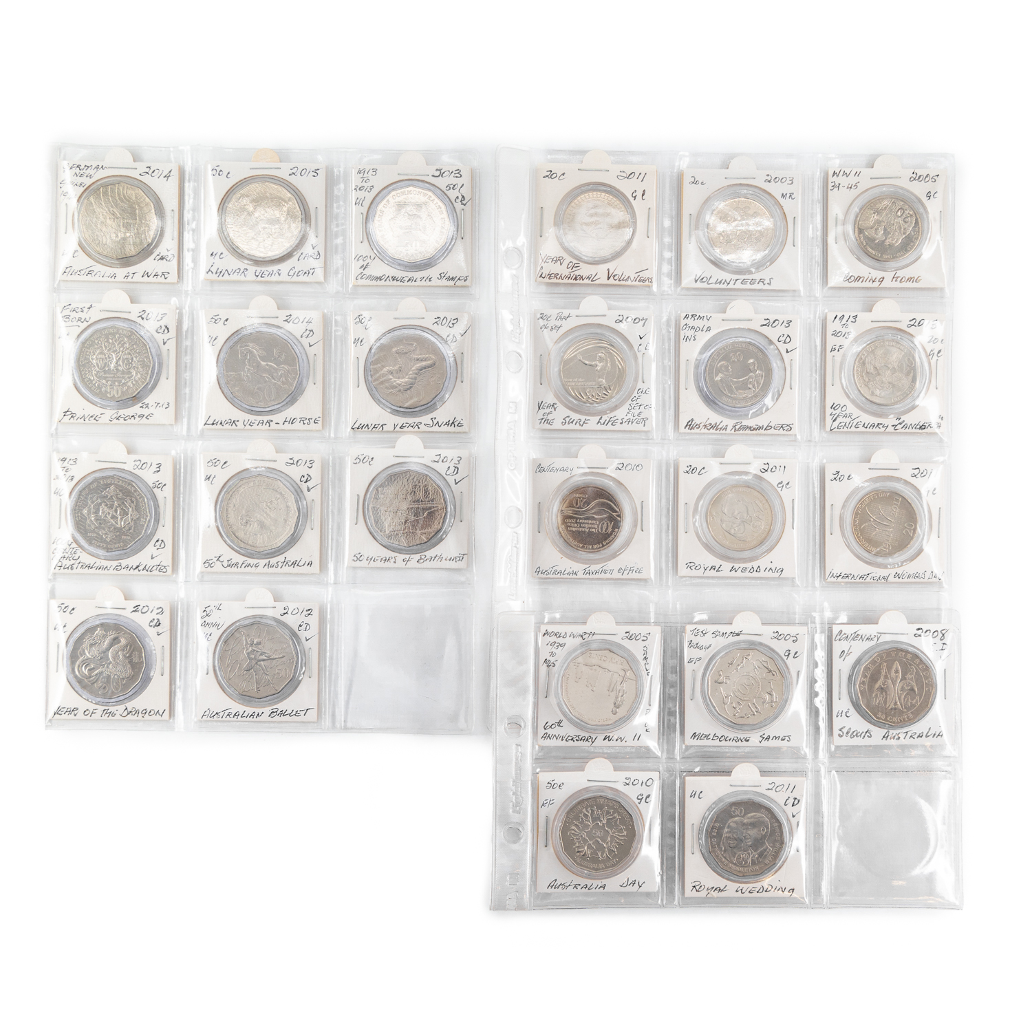 Elizabeth II, Twenty Cents - Fifty Cents, 2003 - 2013, UNC