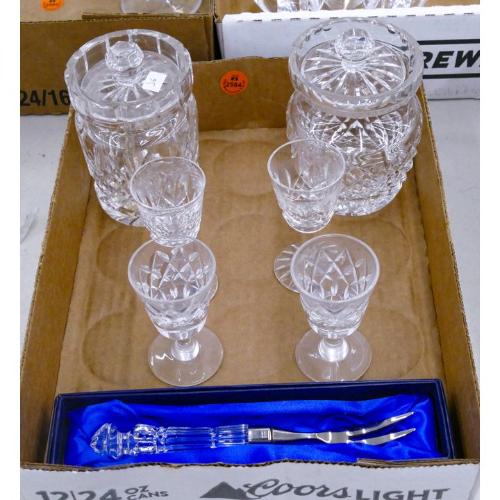 Box Waterford Cut Crystal Jars etc.