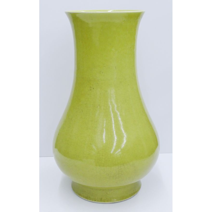 Chinese Republic Yellow Monochrome Large Hu Vase