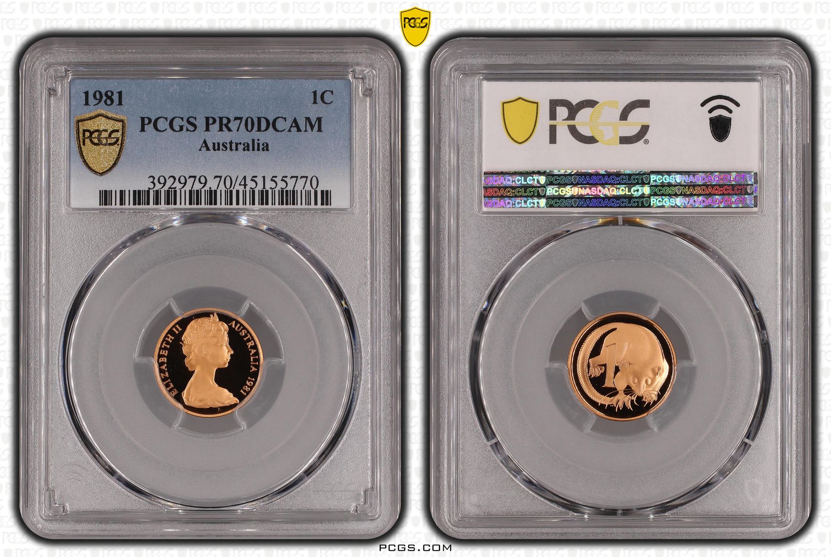 1981 Australian One Cent, 1c Proof PCGS - PR70DCAM POP 51/0 -770