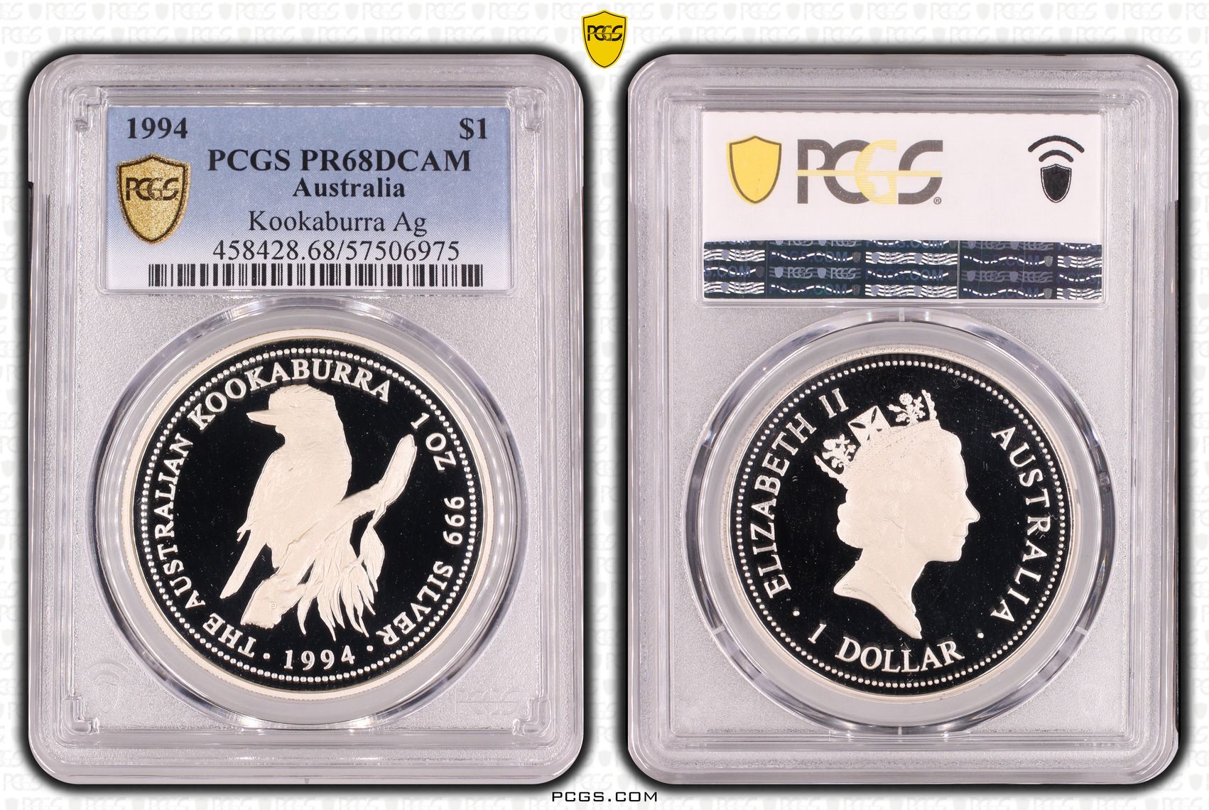 Kookaburra Silver, One Dollar, 1994, PCGS PR68DCAM