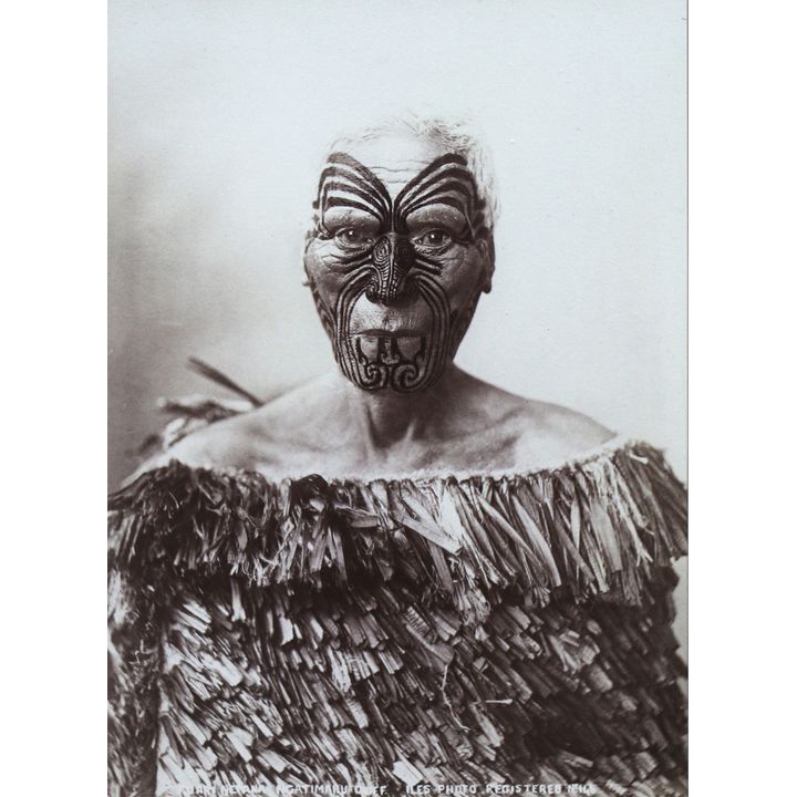 ILES, ARTHUR JAMES [photographer] - Head and shoulders portrait of Tuari Netana, Ngatimaru chief