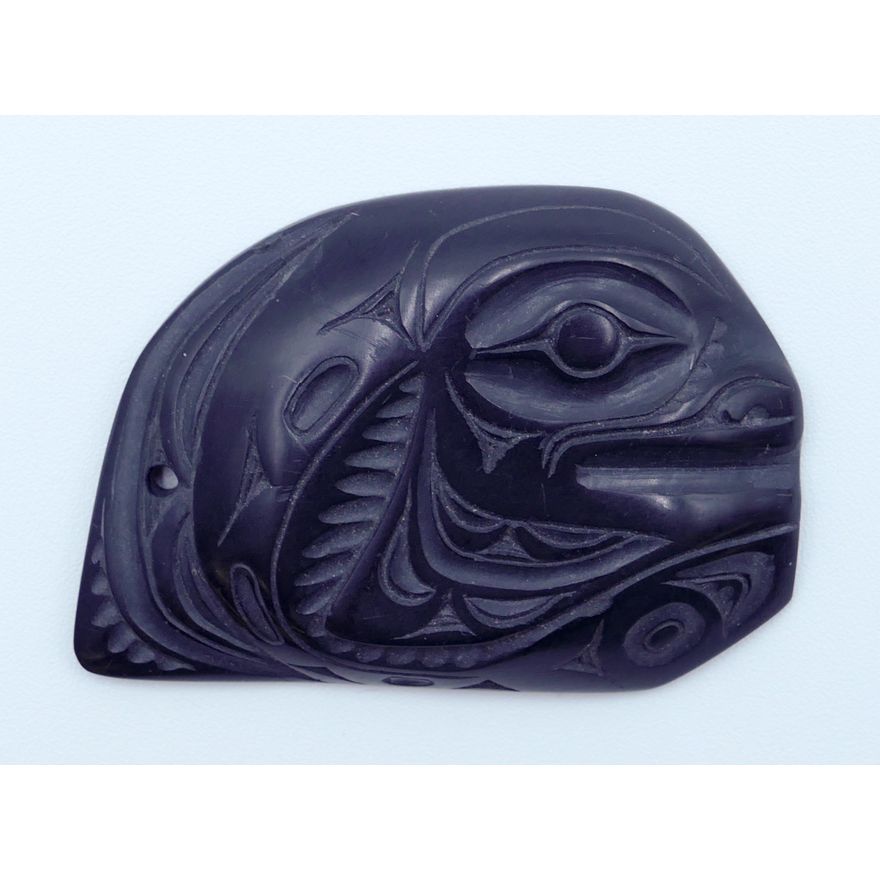Pat Dixon Carved Argillite Native Pendant 2.25''