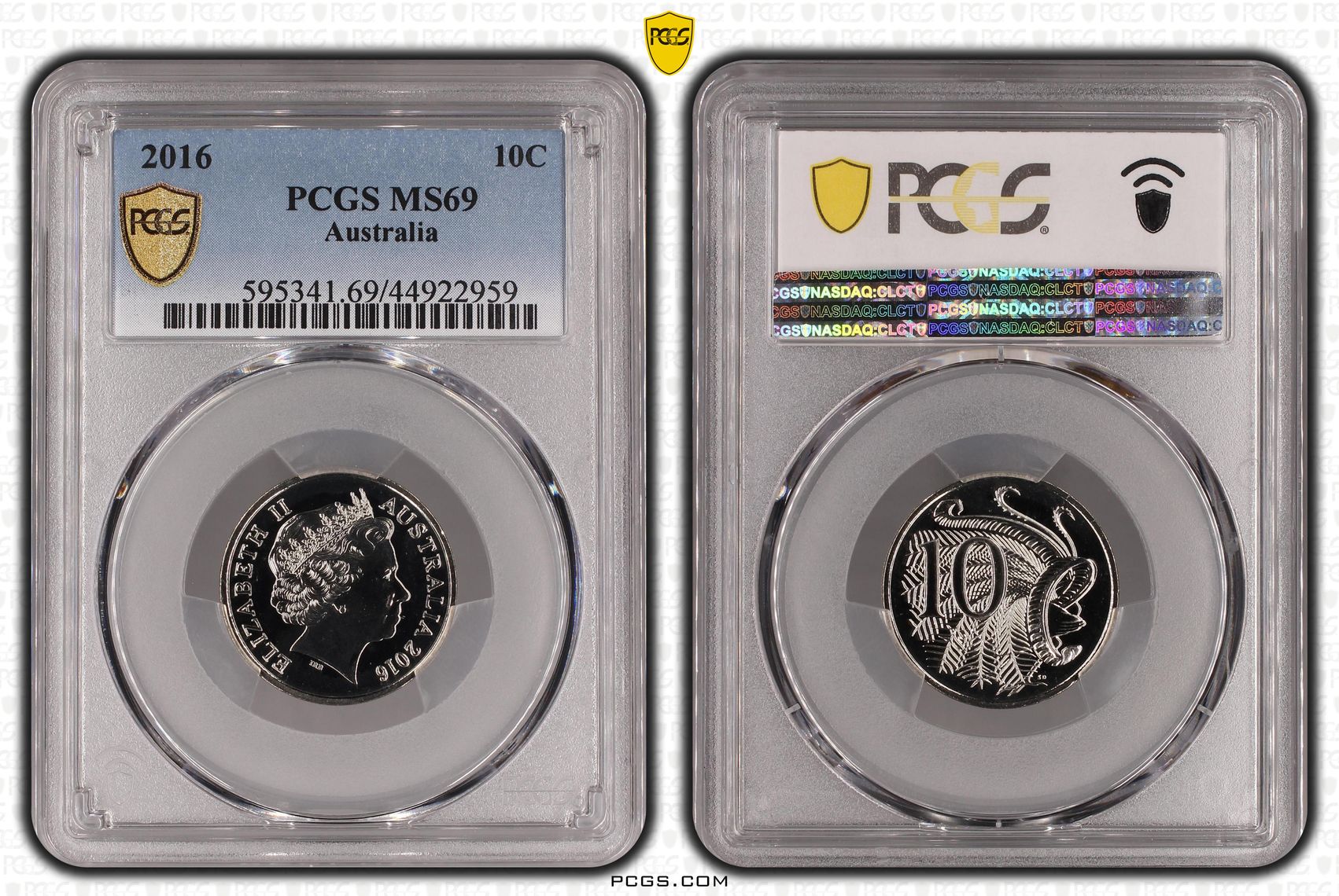 2016 Australia Ten Cent, 10c PCGS - MS69 POP 10/0 -959