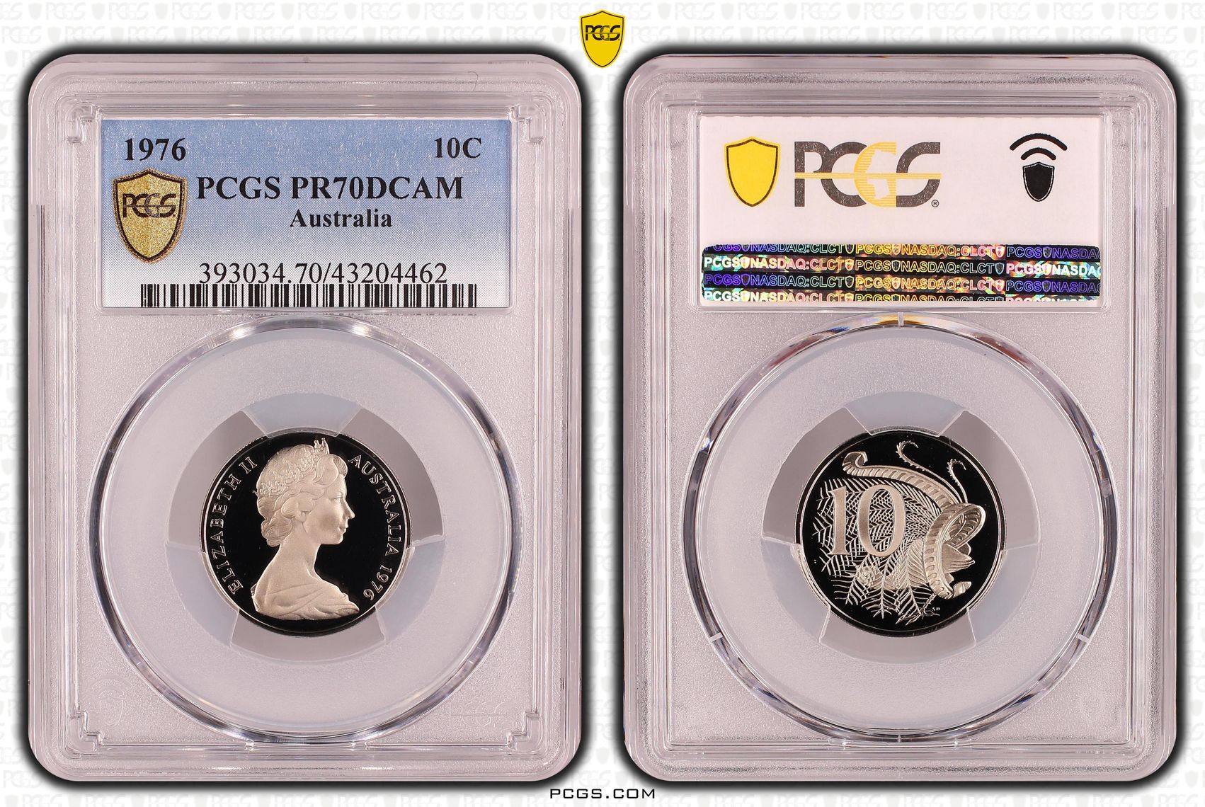 1976 Australia Ten Cent, 10c PCGS - PR70DCAM POP 17/0 -462
