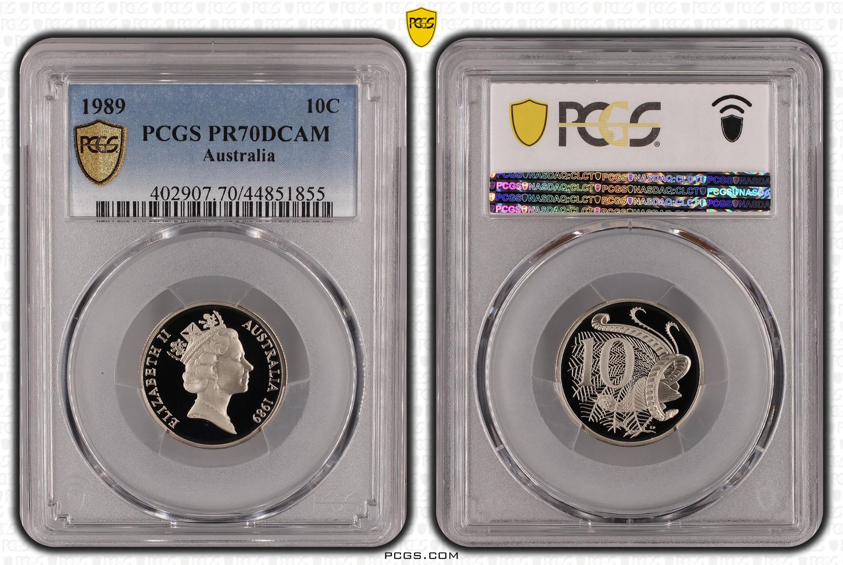 1989 Australia Ten Cent, 10c PCGS - PR70DCAM POP 21/0 -855