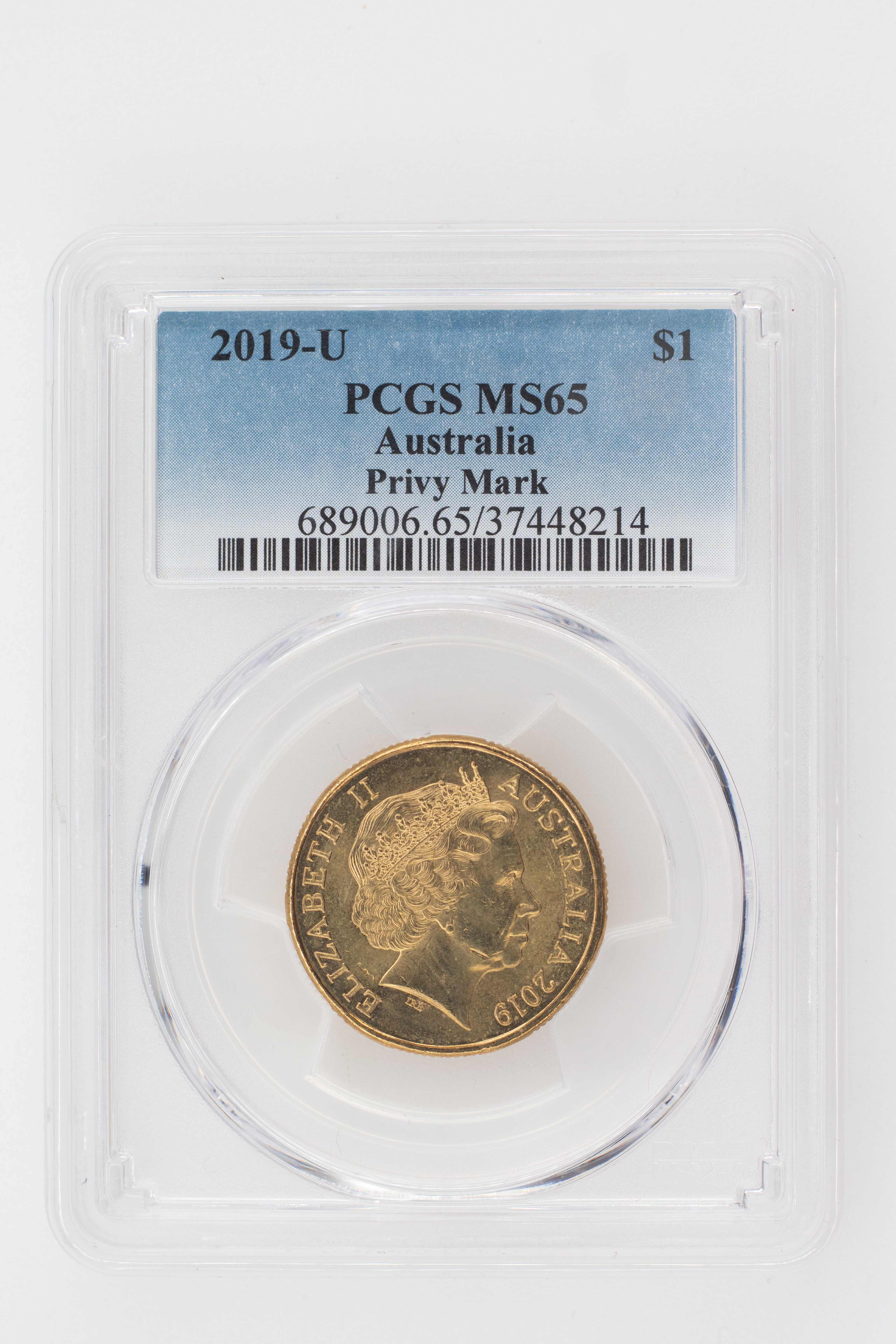 2019-U Australia One Dollar, $1 Privy Mark PCGS - MS65 -214