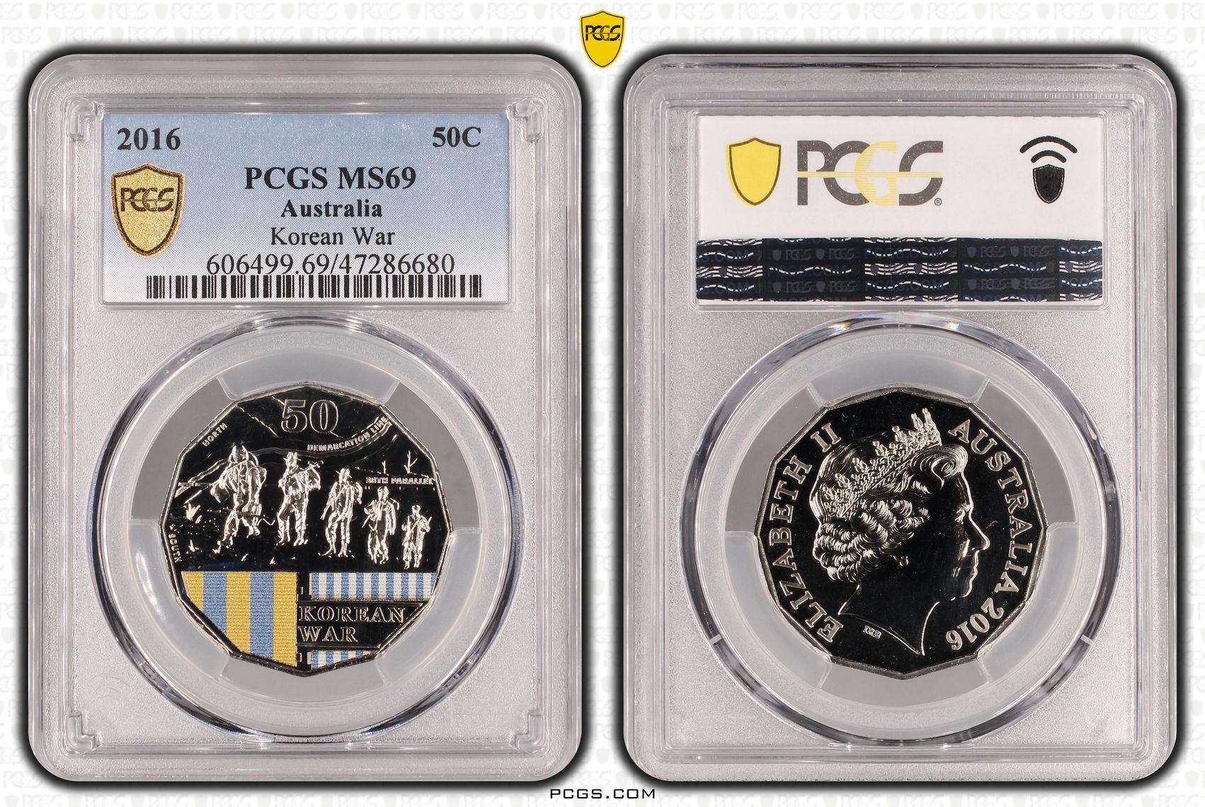 Elizabeth II, Korean War, Fifty Cent, 2016, PCGS MS69
