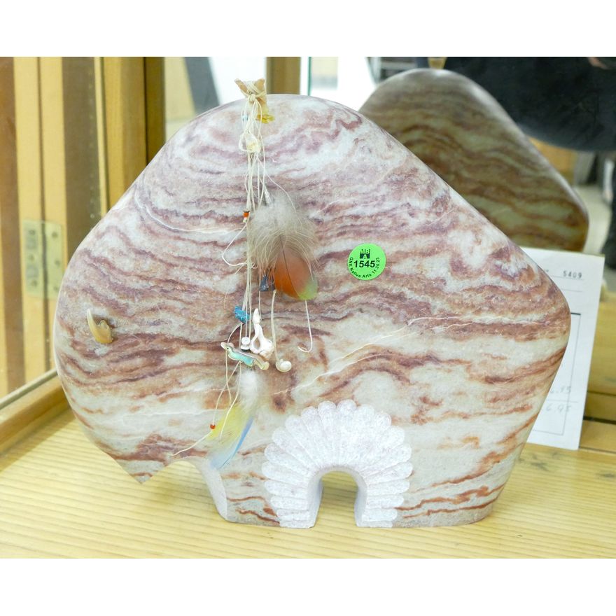 Steven Chase Large Alabaster Buffalo Fetish 9''x11''