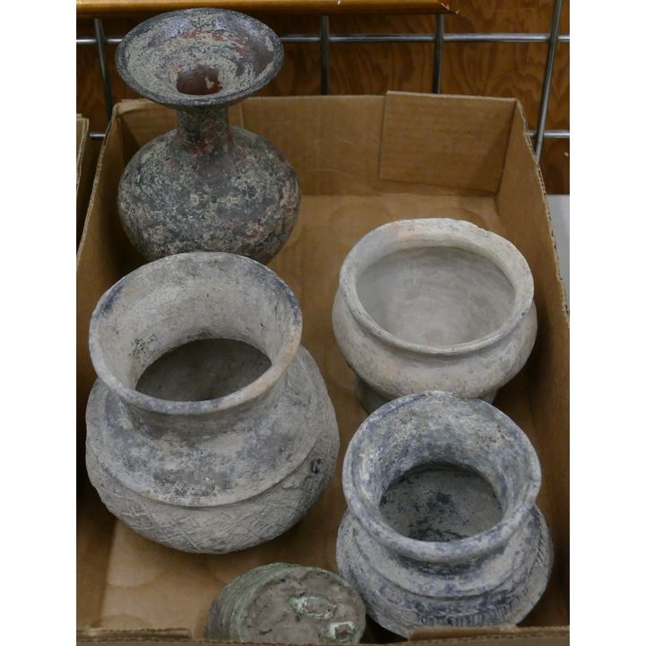 Box 5pc Ancient Thai Ban Chiang Jars etc.