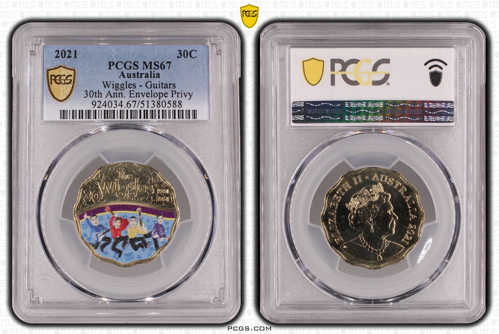 Wiggles - Guitars 30th Anniversary, POP 2/0, 30C, 2021, PCGS MS67