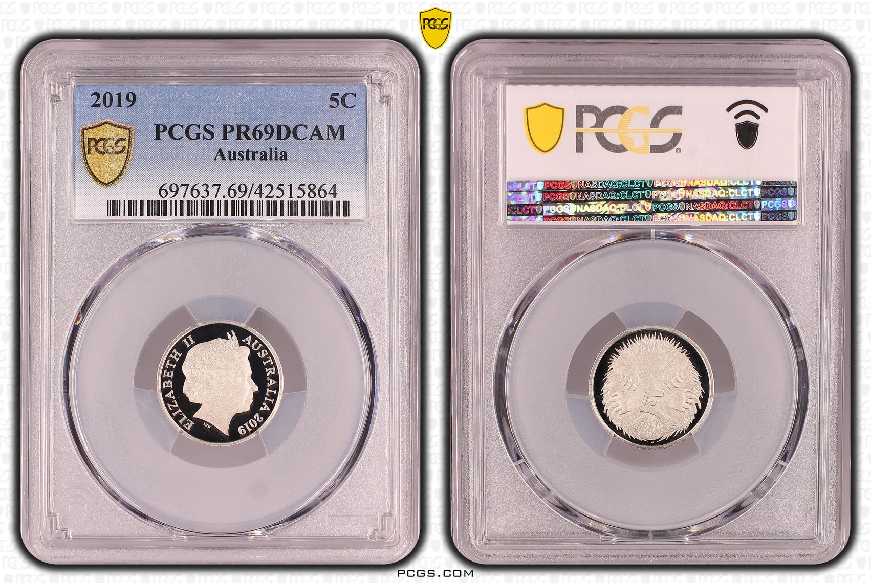 Elizabeth II, Five Cent, 2019, PCGS PR69DCAM