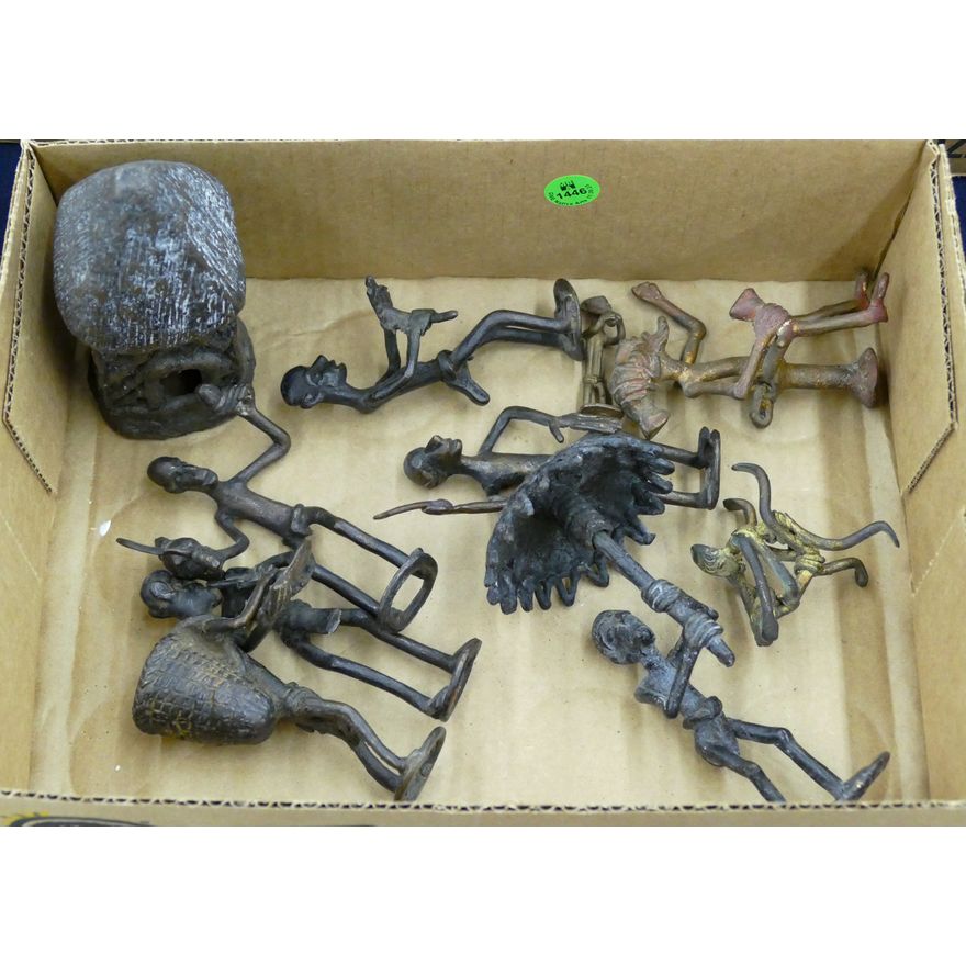 Box African Small Bronze Figures