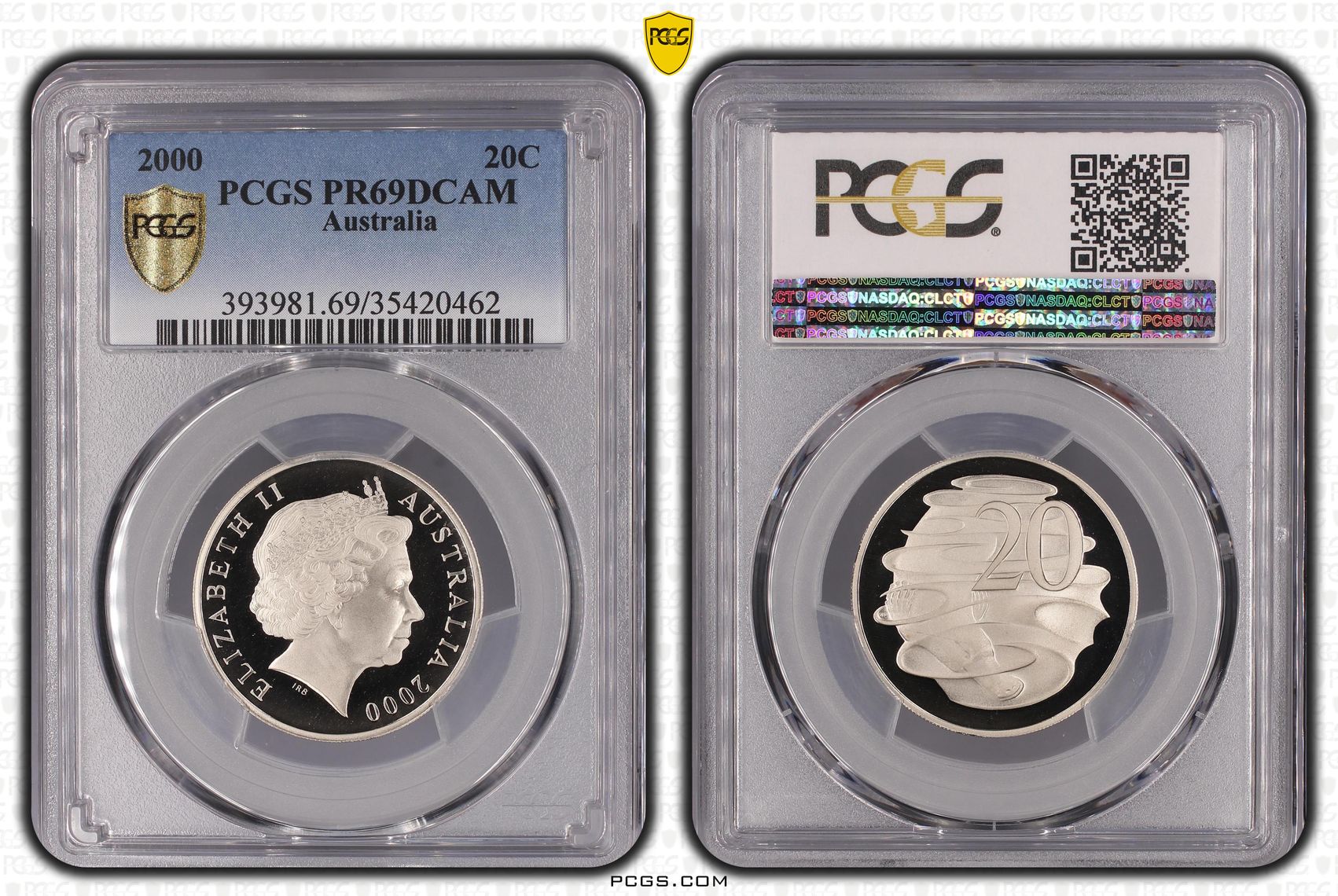 Elizabeth II, Twenty Cent, 2000, PCGS PR69DCAM