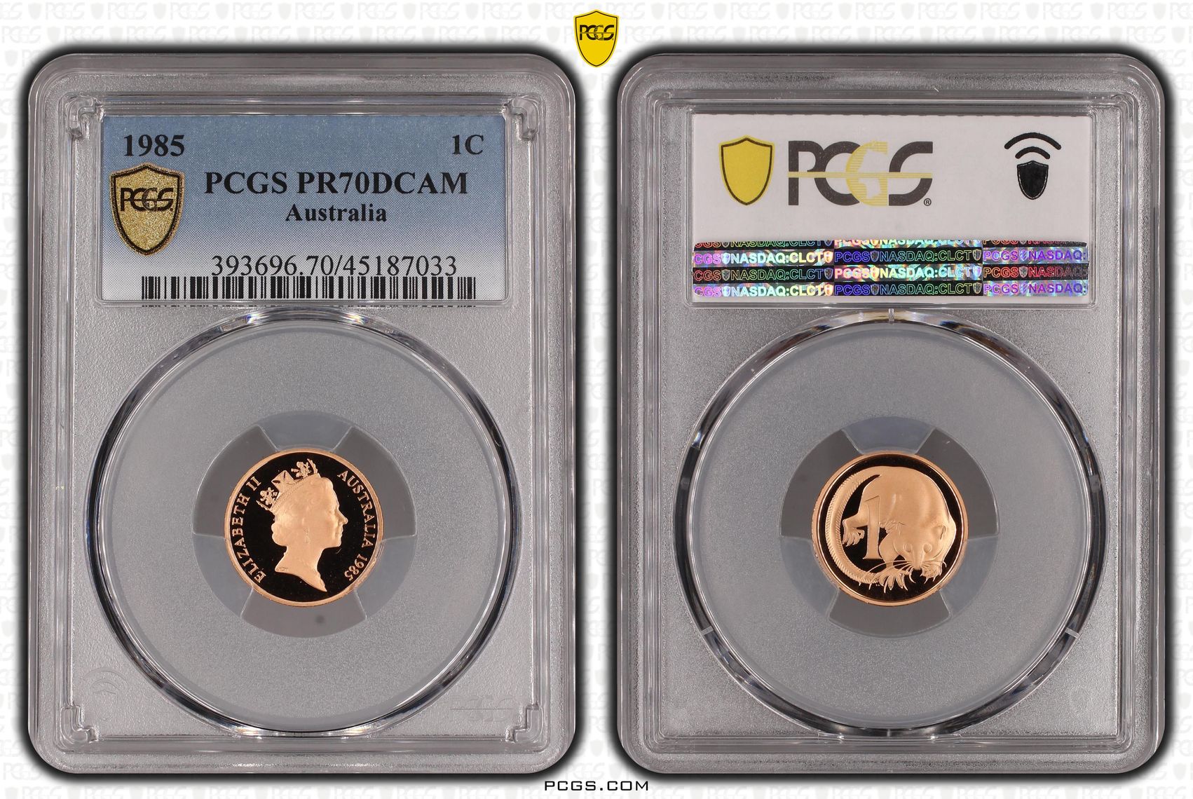 Elizabeth II, One Cent, 1985, PCGS PR 70DCAM