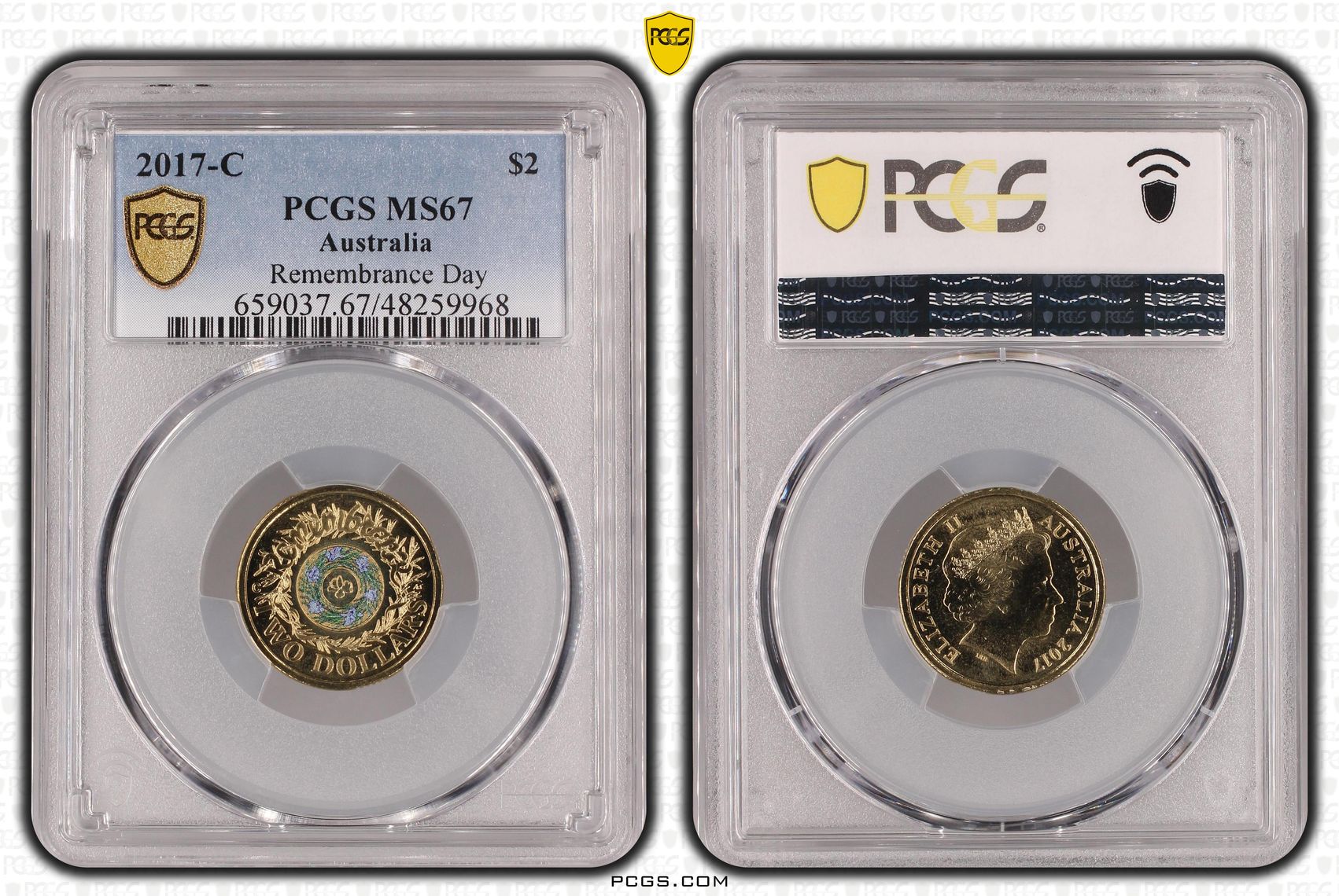 Remembrance Day Colourised, Two Dollar, 2017-C, PCGS MS67