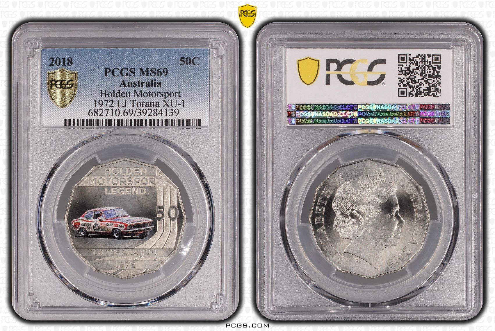 367 · Holden Motorsport - 1972 LJ Torana XU-1, Fifty Cent, 2018, PCGS MS69