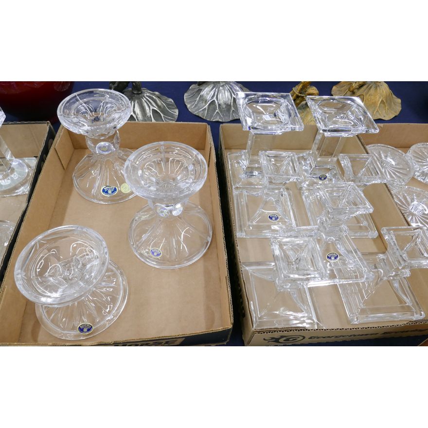 2 Boxes Bohemian Crystal Candle Stands- 10pc total