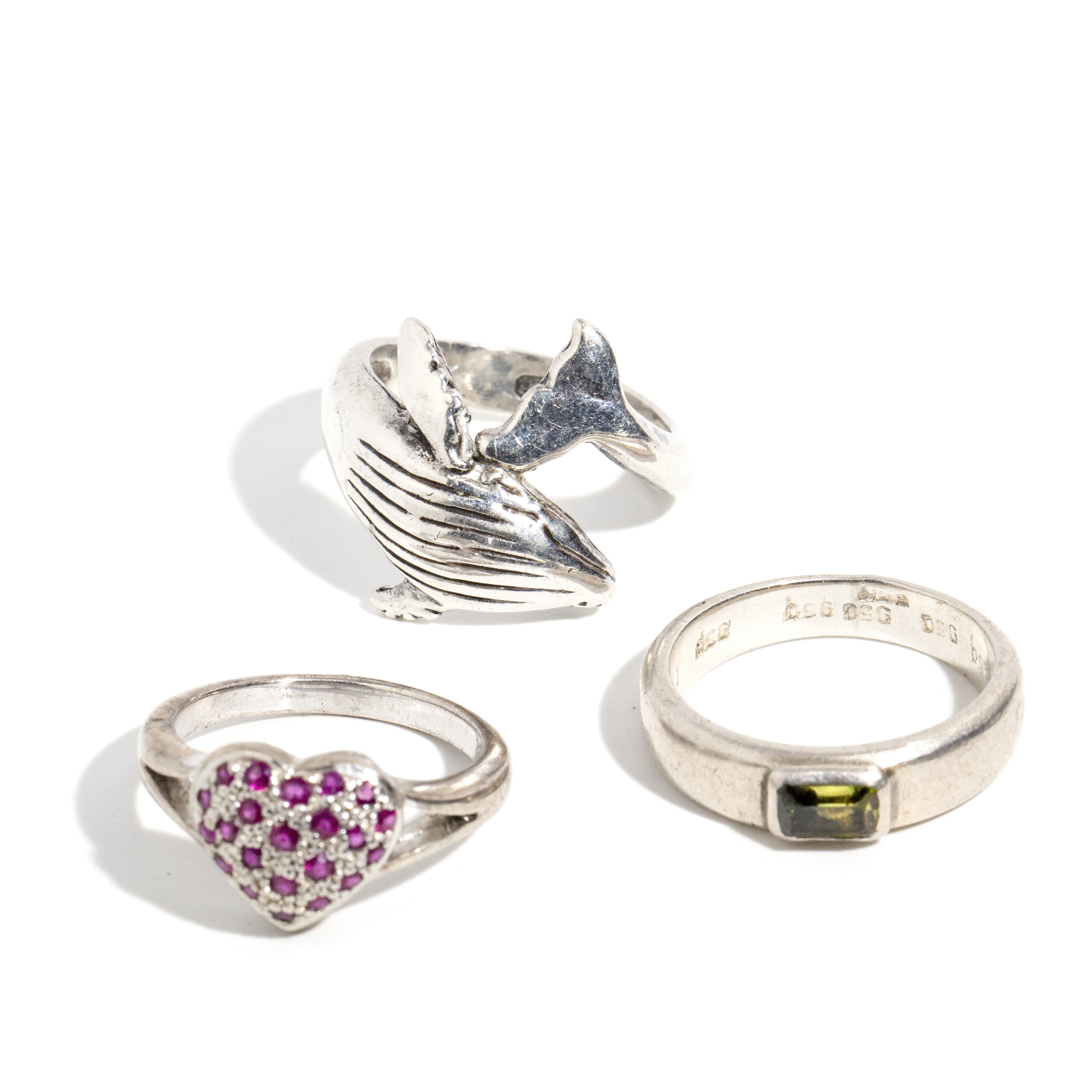 196 · Three Sterling Silver Rings