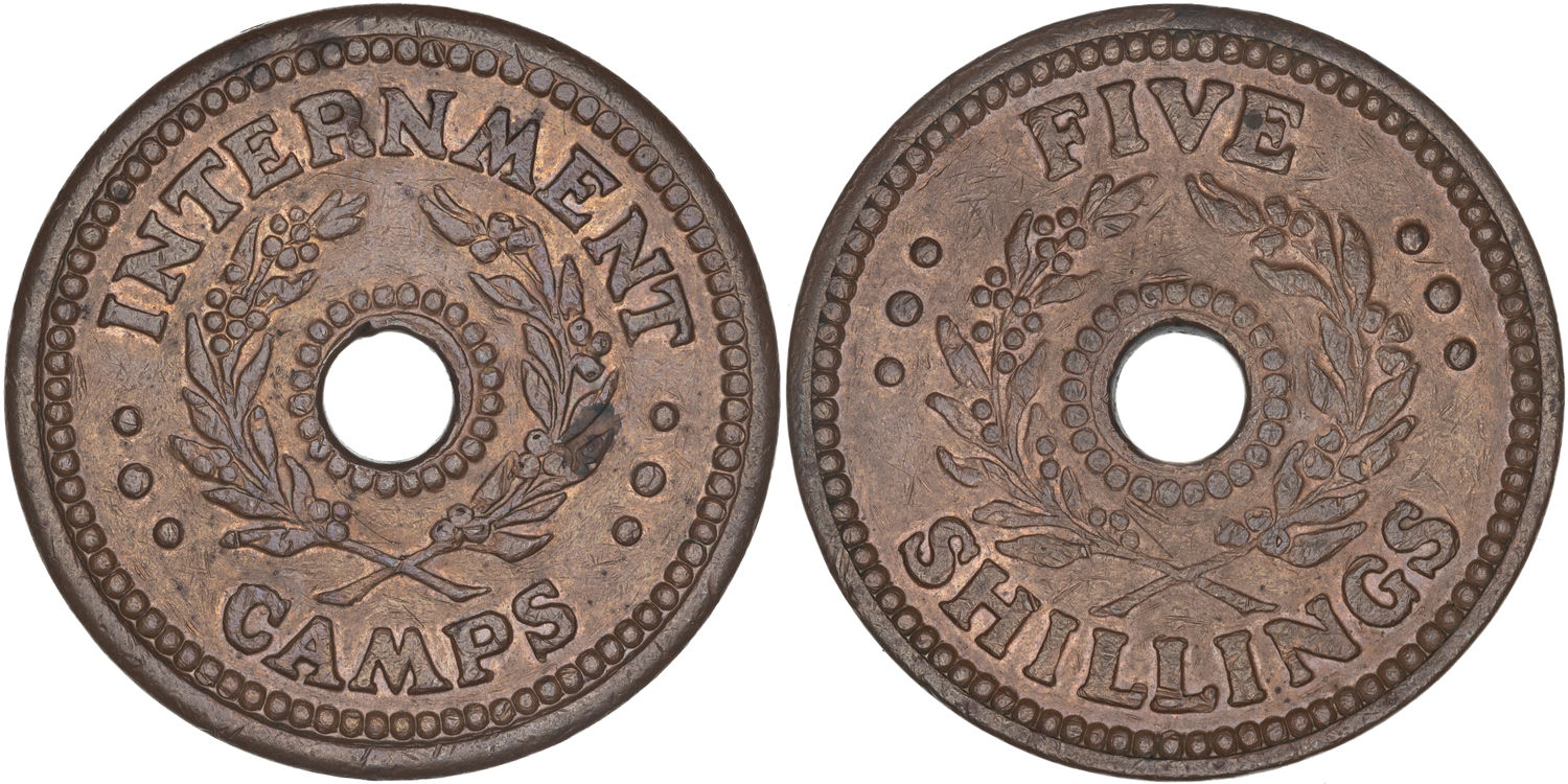 Hay Internment Camp, Five Shillings, WWII, VF