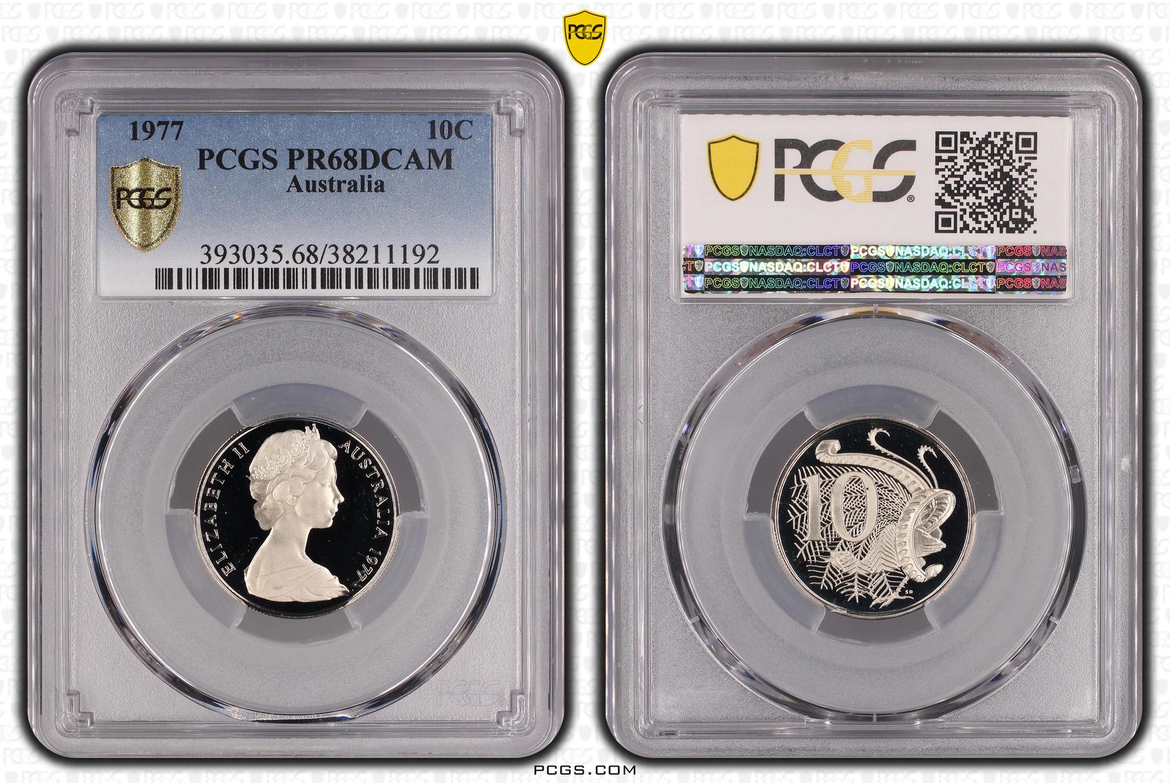 , Ten Cent, 1977, Pcgs Pr68dcam